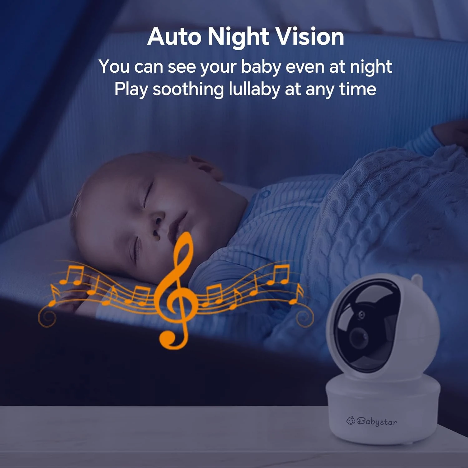 Night vision baby monitor for checking naps without disturbing sleep