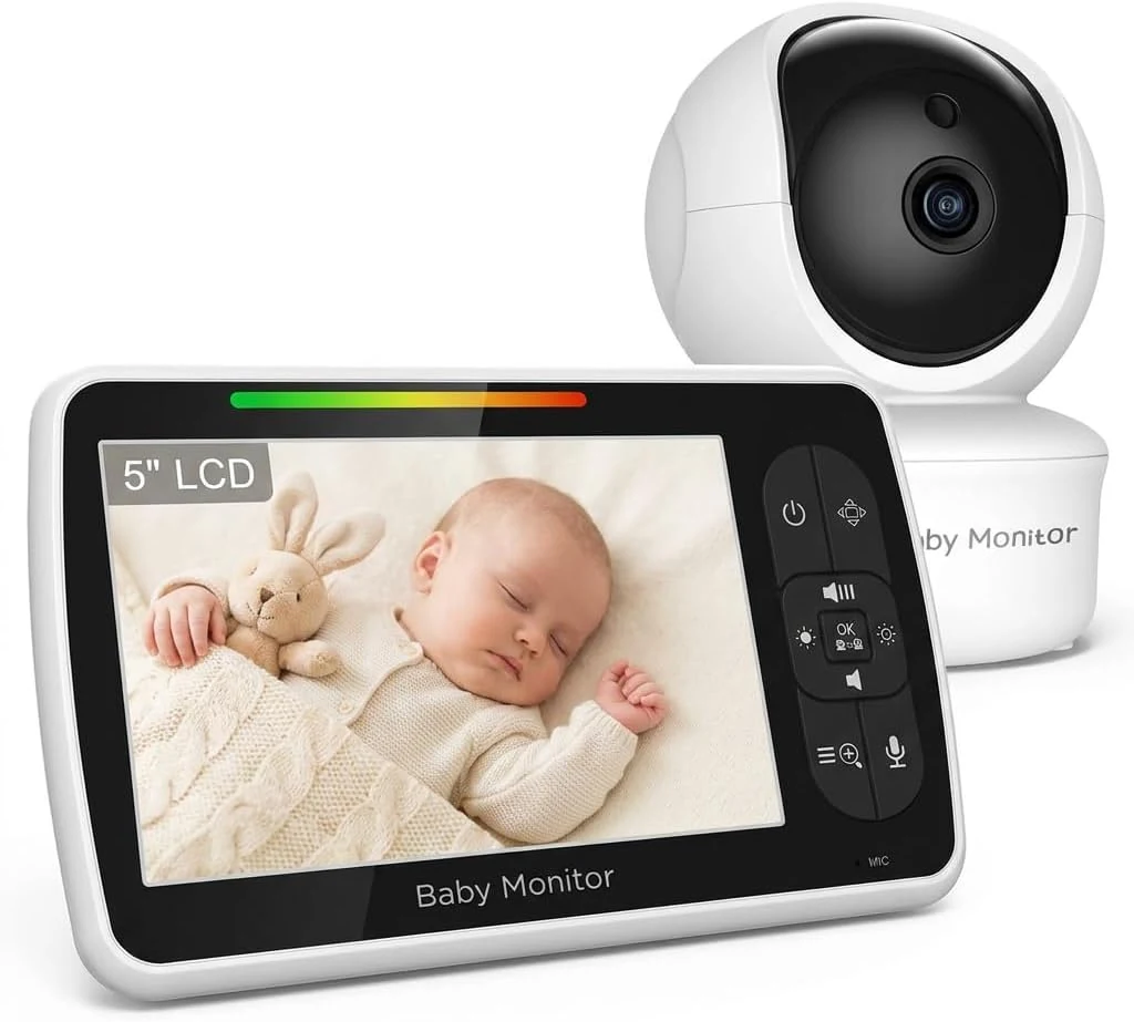 Babystar SM650 5 inch baby monitor with camera and parent screen for first-time parents